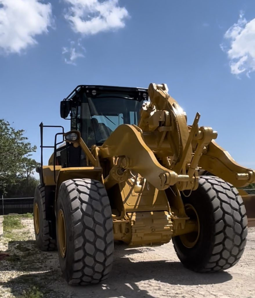 2017 CAT 966M Wheel Loader front view.