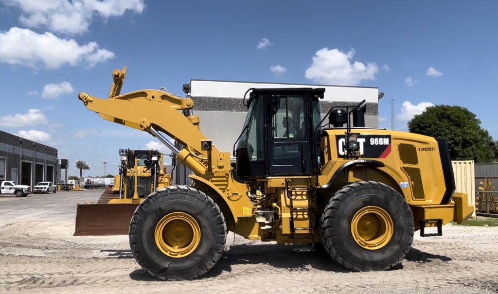 2017 CAT 966M Wheel Loader left side view.