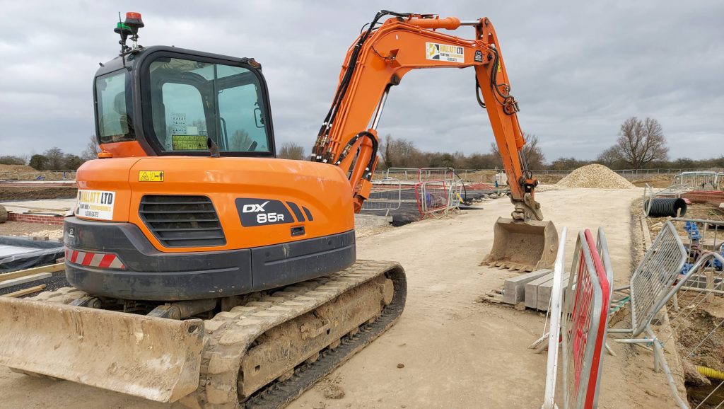 2021 Doosan DX85R rear view