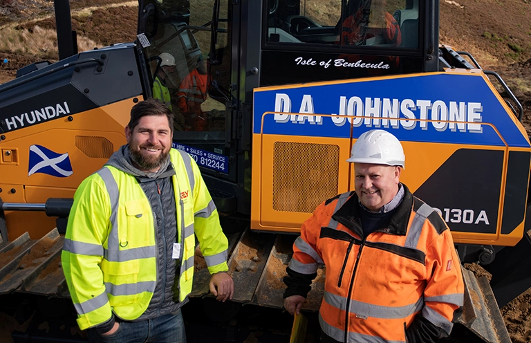 DA Johnstone Plant Hire has put the first Hyundai HD130A dozer in the UK to work on a wind farm project in Scotland