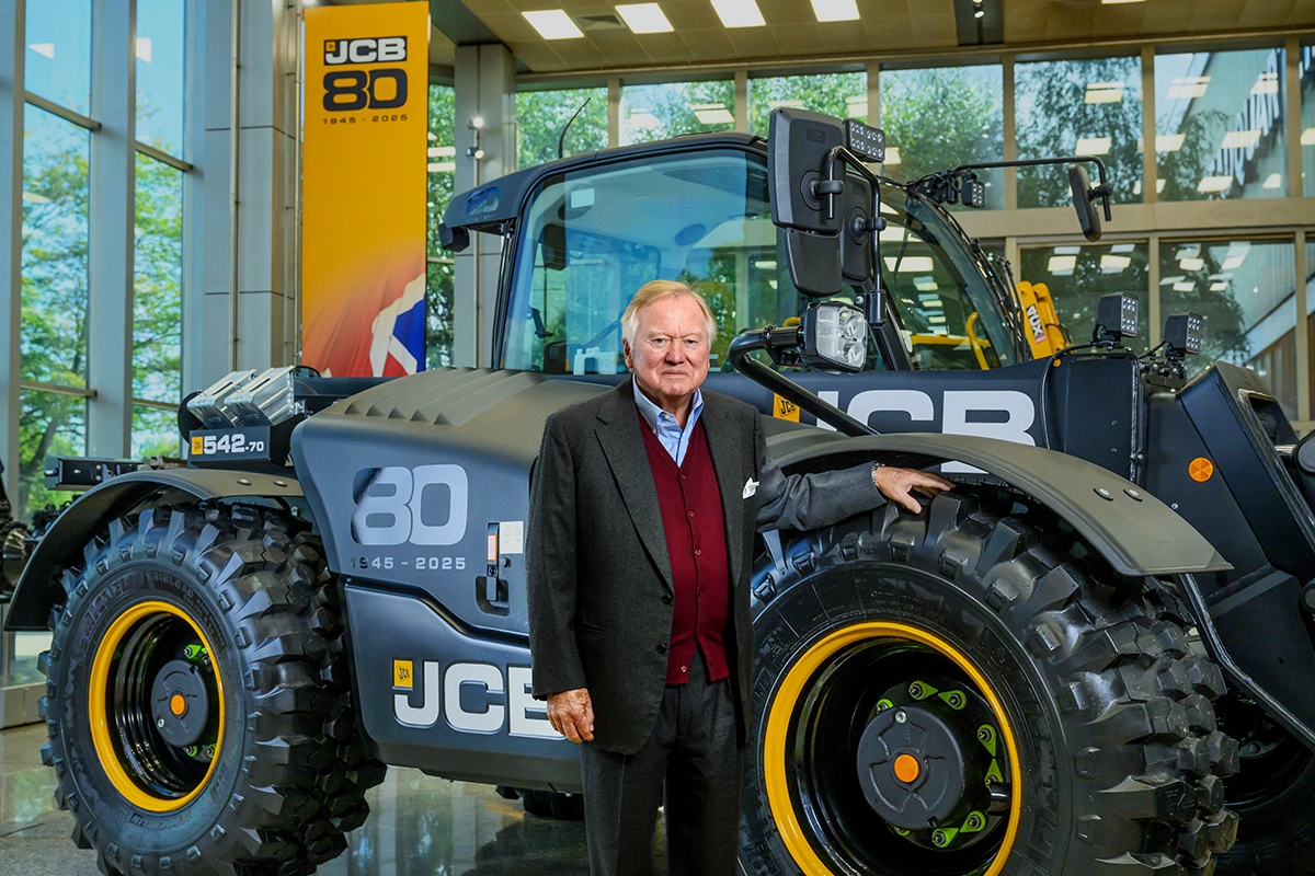 JCB MARKS 80TH BIRTHDAY with Lord Bamford
