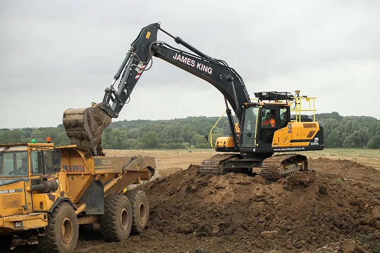 James King (Plant) HD Hyundai Excavator Working on Site